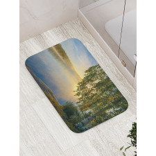 Sunny Misty Lake Summer Bath Mat