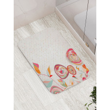 Flower Petals Buds Dots Bath Mat