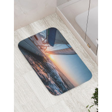 Sail Boat on Sea Hobby Bath Mat