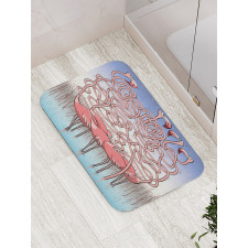 Flamingos Maze Game Joy Bath Mat