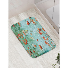 Brick Wall Old Wrecked Bath Mat