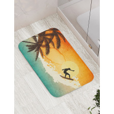 Surfer Sea Palms Sunset Bath Mat