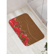 Strawberries Chocolate Bath Mat