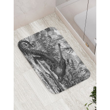 Old Crocodile in Forest Bath Mat