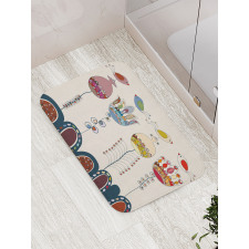 Birds Flowers Bath Mat