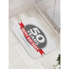 50th Birthday Retro Bath Mat