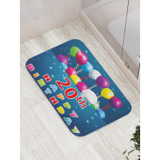 Balloons on Blue Tone Bath Mat