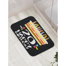 Party Cake Candles Bath Mat