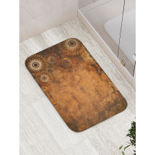 Aged Texture Vintage Floral Bath Mat