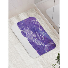 Watercolor Fish Floral Bath Mat