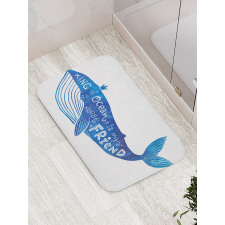 Whale King Friend Bath Mat