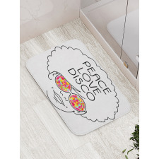 Girl Afro Hair Glasses Bath Mat