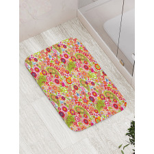 Mushrooms Poppies Bath Mat