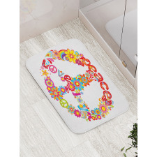 Peace Love Joy Flowers Bath Mat