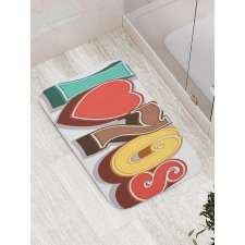 I Love Seventies Pastel Bath Mat