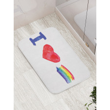 I Heart Pride Artwork Bath Mat