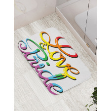 Love Text Rainbow Colors Bath Mat