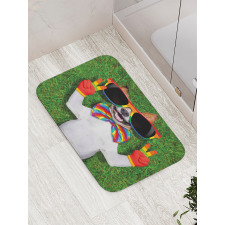 Gay Dog Peace Sign Pride Bath Mat