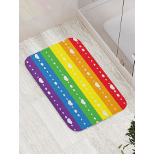 Gay Pride Flag Dots Bath Mat