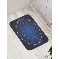 Zodiac Dates in Space Bath Mat