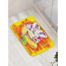 Cultural Ancient Art Design Bath Mat