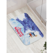 Powerful Man on Mountain Bath Mat