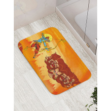 Myhtological Sunset Scene Bath Mat