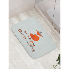 Fox Greeting Text Bath Mat