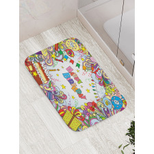 Colorful Cartoon Party Bath Mat