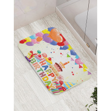 Hearts Funny Cupcakes Bath Mat