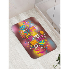 Birthday Message Fun Bath Mat