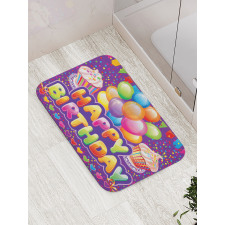 Cupcake Hearts Balloons Bath Mat