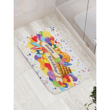 Drinks Cake Balloons Bath Mat