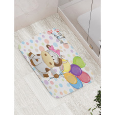 Baby Cow and Balloons Bath Mat
