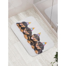 Birthday Dogs Hats Bath Mat