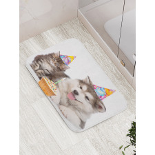 Birthday Party Cones Bath Mat