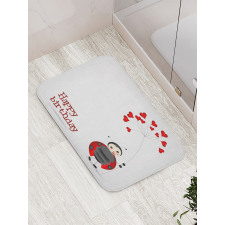 Birthday Ladybug Bath Mat