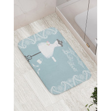 Vintage French Bride Bath Mat