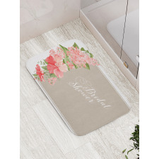 Floral Wedding Frame Bath Mat