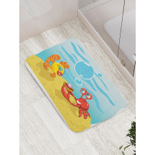 Fish Crab Cartoon Bath Mat