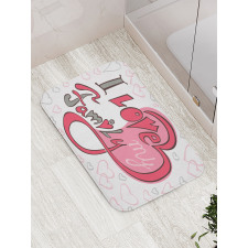 I Love Family Hearts Swirl Bath Mat