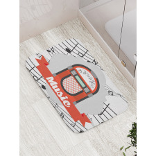 Retro Red Music Box Bath Mat