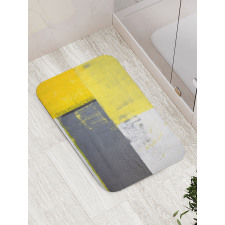 Pale Yellow Squares Bath Mat