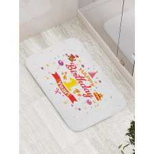 Party with Cones Bear Bath Mat