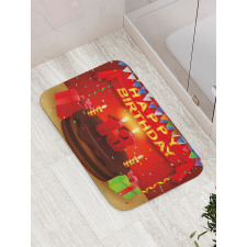 Birthday Party Cake Bath Mat