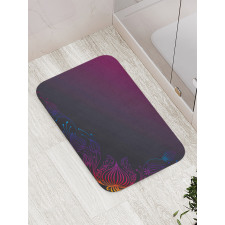 Floral Like Swirls Frame Bath Mat