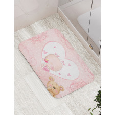 Girls Baby Teddy Bear Bath Mat