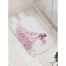 Floral Bridal Gown Bath Mat