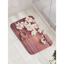 Flowers Rings Wooden Bath Mat