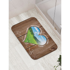 Farm House Chalk Heart Bath Mat